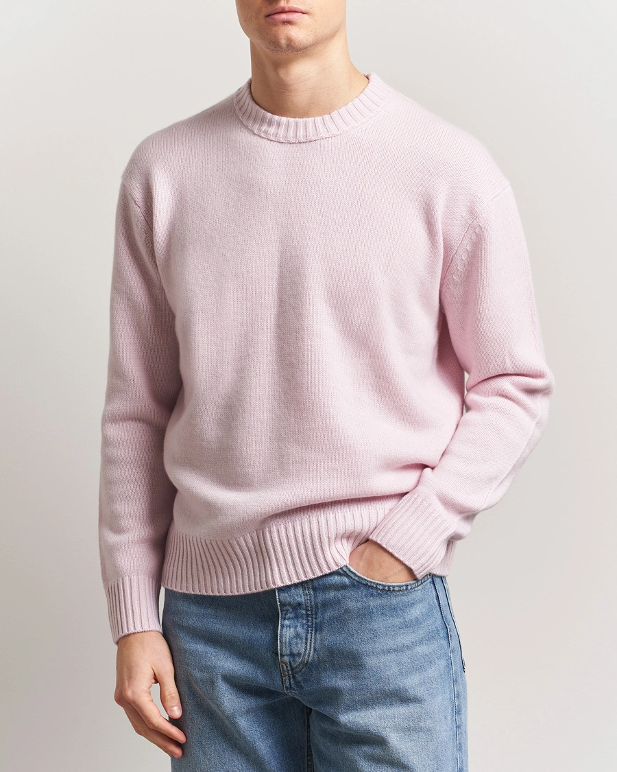 Men | Sweaters & Knitwear | FRAME | Cashmere Crewneck Light Pink