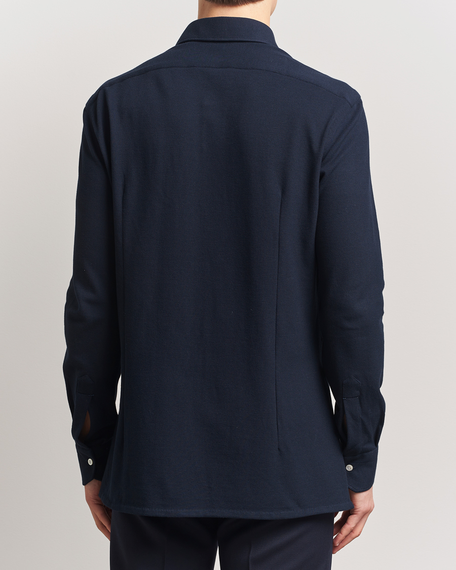 Men | Shirts | Kiton | Jersey Piquet Shirt Navy