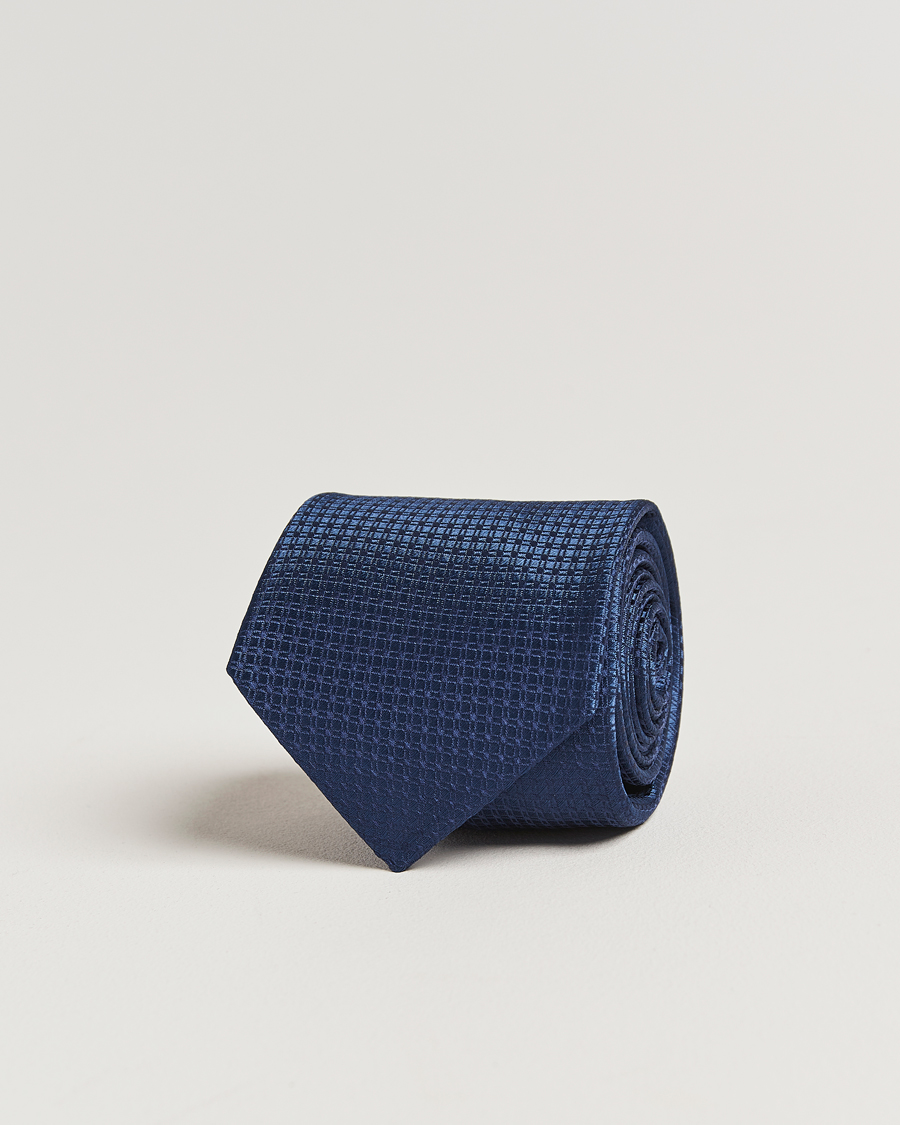 Men | Ties | Kiton | Structured Silk Tie Navy