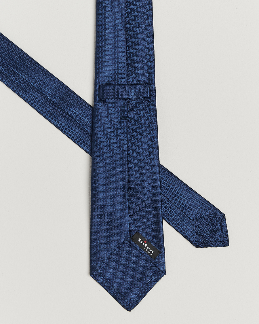 Men | Ties | Kiton | Structured Silk Tie Navy