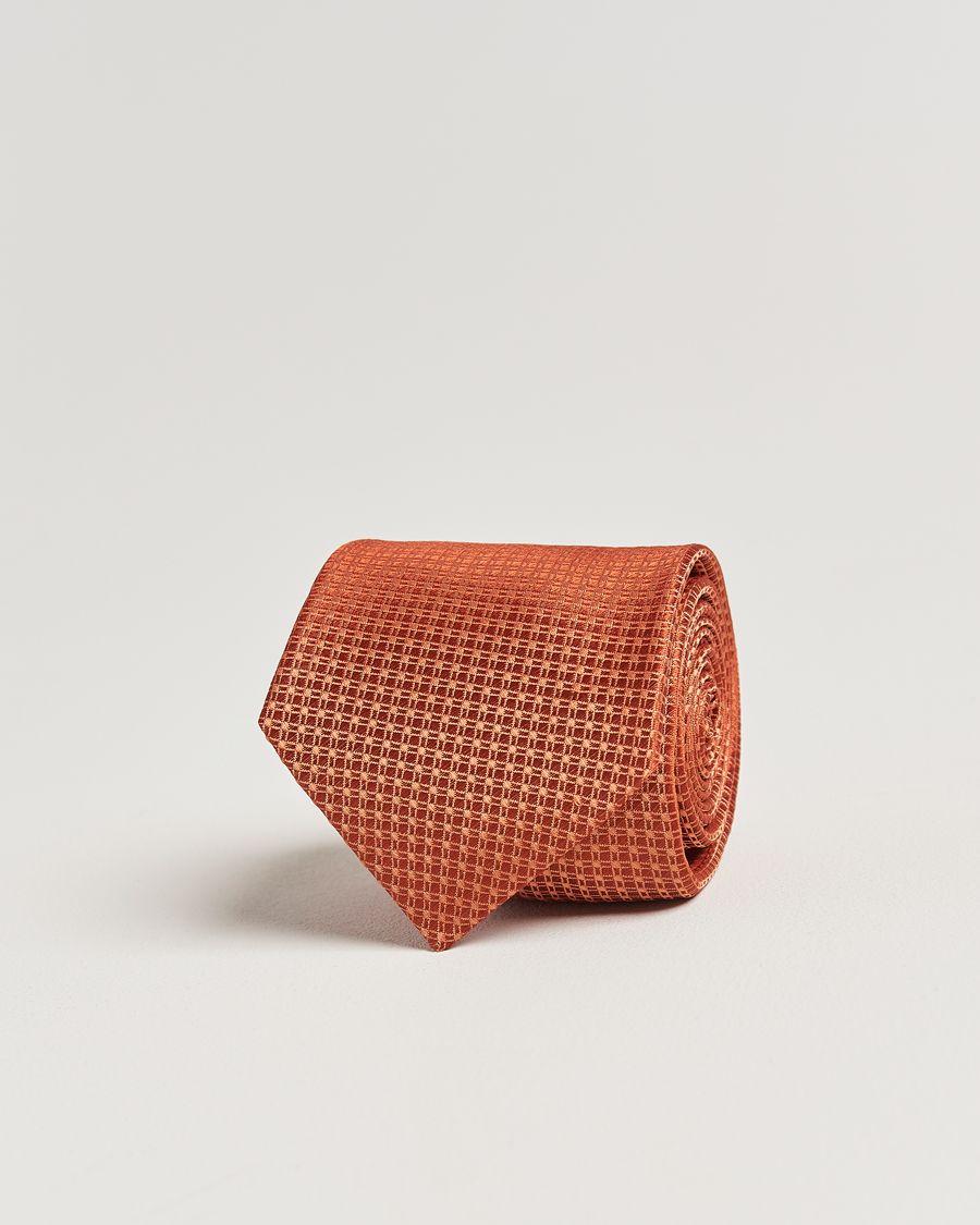 Men | Ties | Kiton | Structured Silk Tie Orange