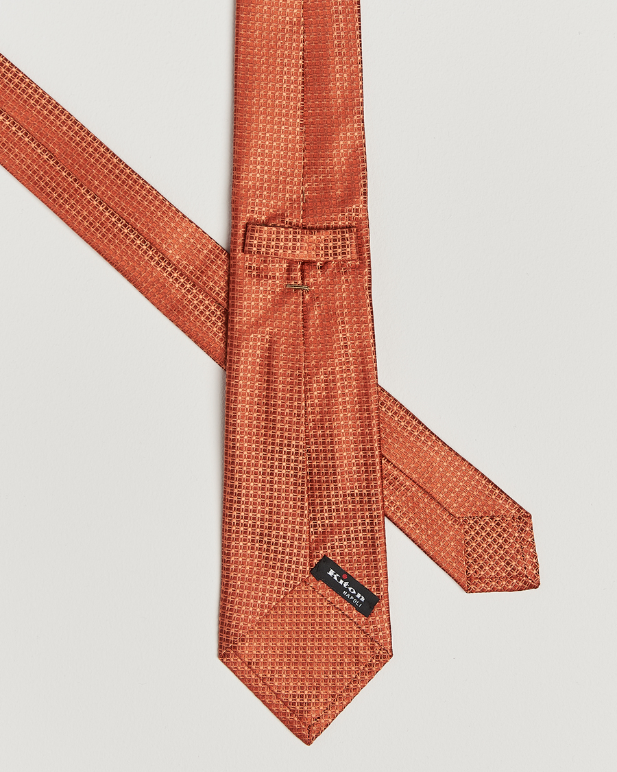 Men | Ties | Kiton | Structured Silk Tie Orange