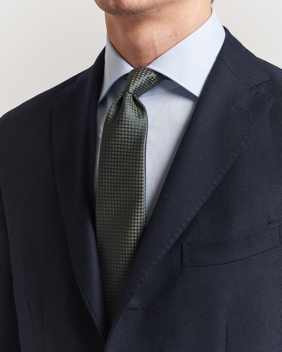 Men | Ties | Kiton | Structured Silk Tie Dark Green