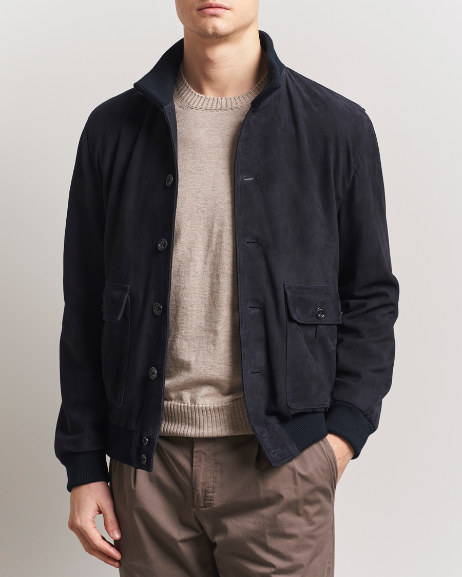 Men | Coats & Jackets | Valstar | Valstarino Suede Jacket Navy
