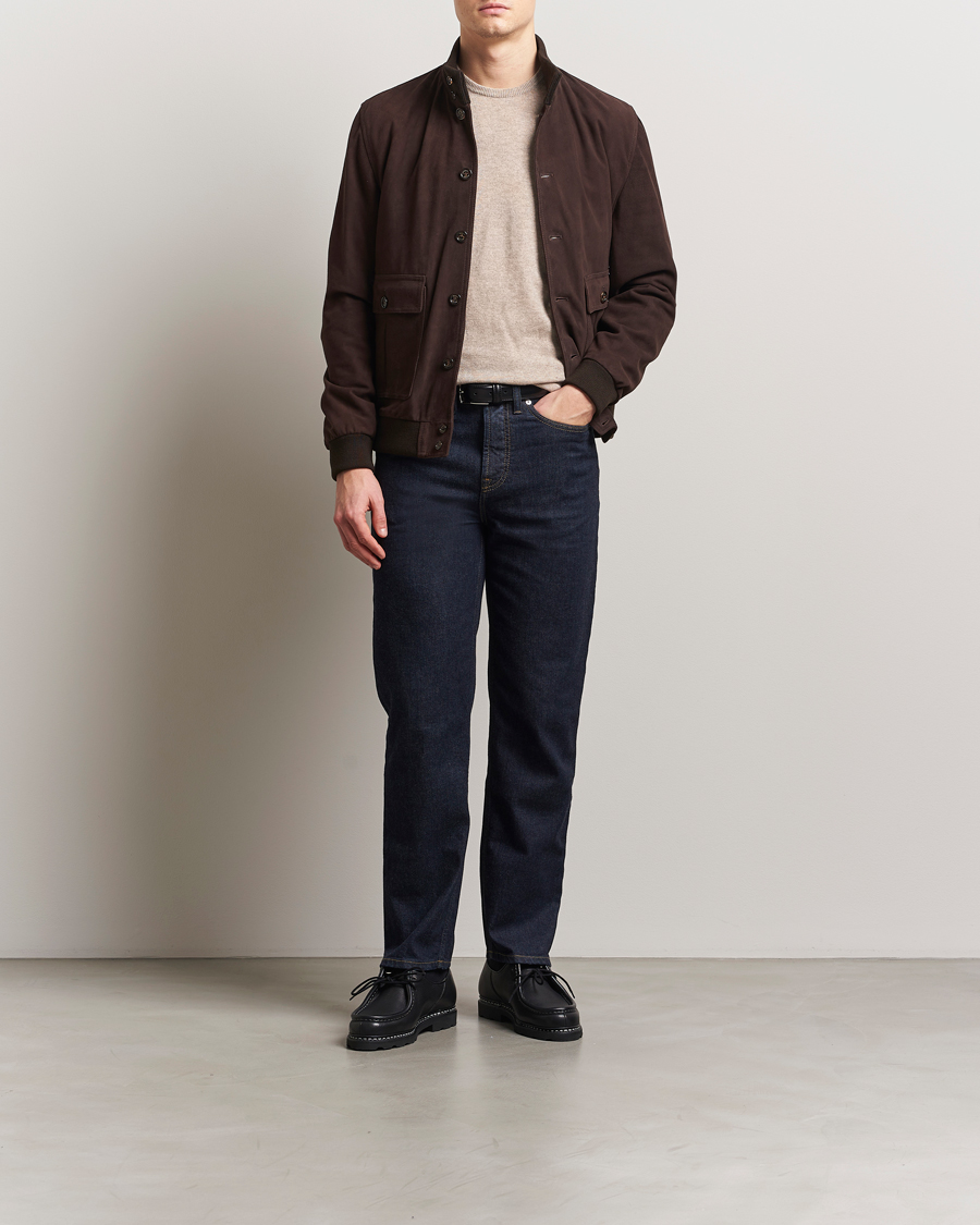 Men | Coats & Jackets | Valstar | Valstarino Suede Jacket Dark Brown