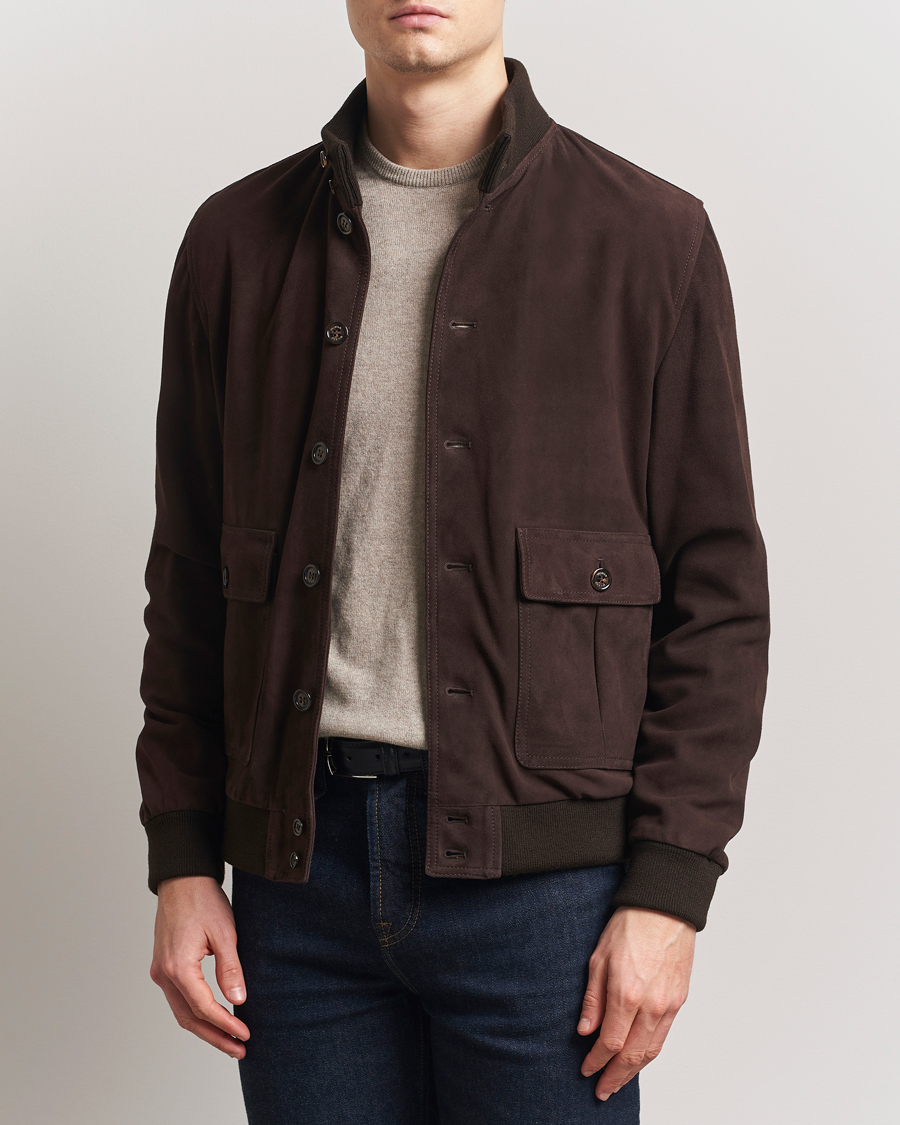 Men | Coats & Jackets | Valstar | Valstarino Suede Jacket Dark Brown