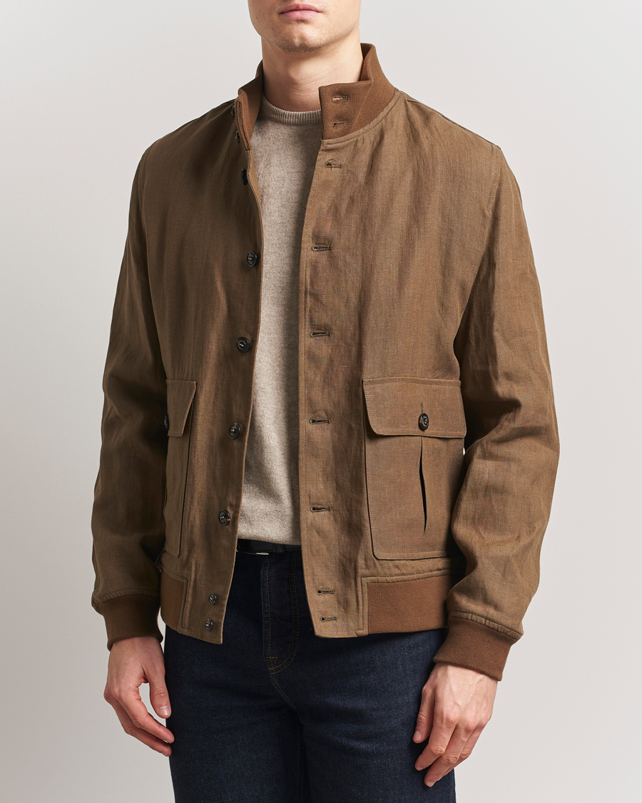 Men | Coats & Jackets | Valstar | Valstarino Linen Jacket Brown