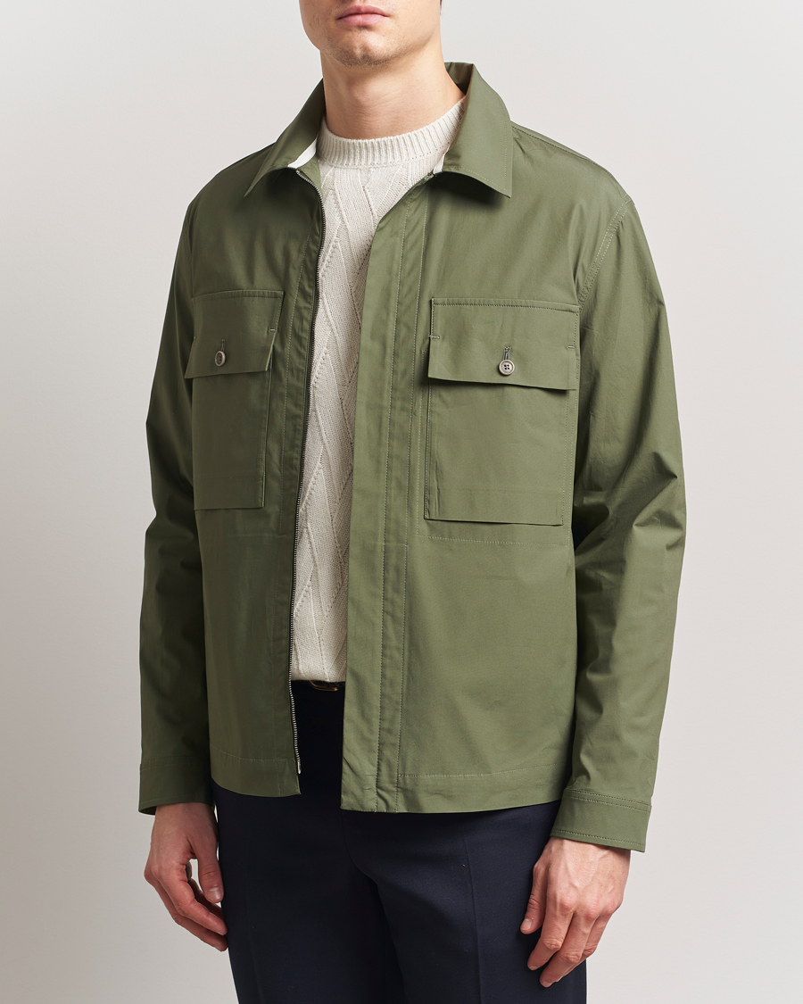 Men | Coats & Jackets | Valstar | Cotton Poplin Shirt Jacket Green