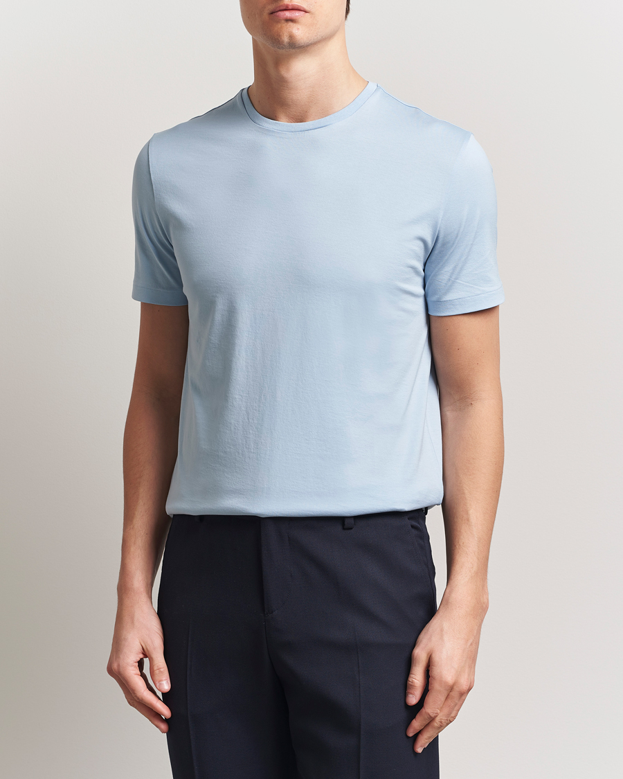 Men | T-Shirts | Ralph Lauren Purple Label | Short Sleeve T-Shirt Chambray