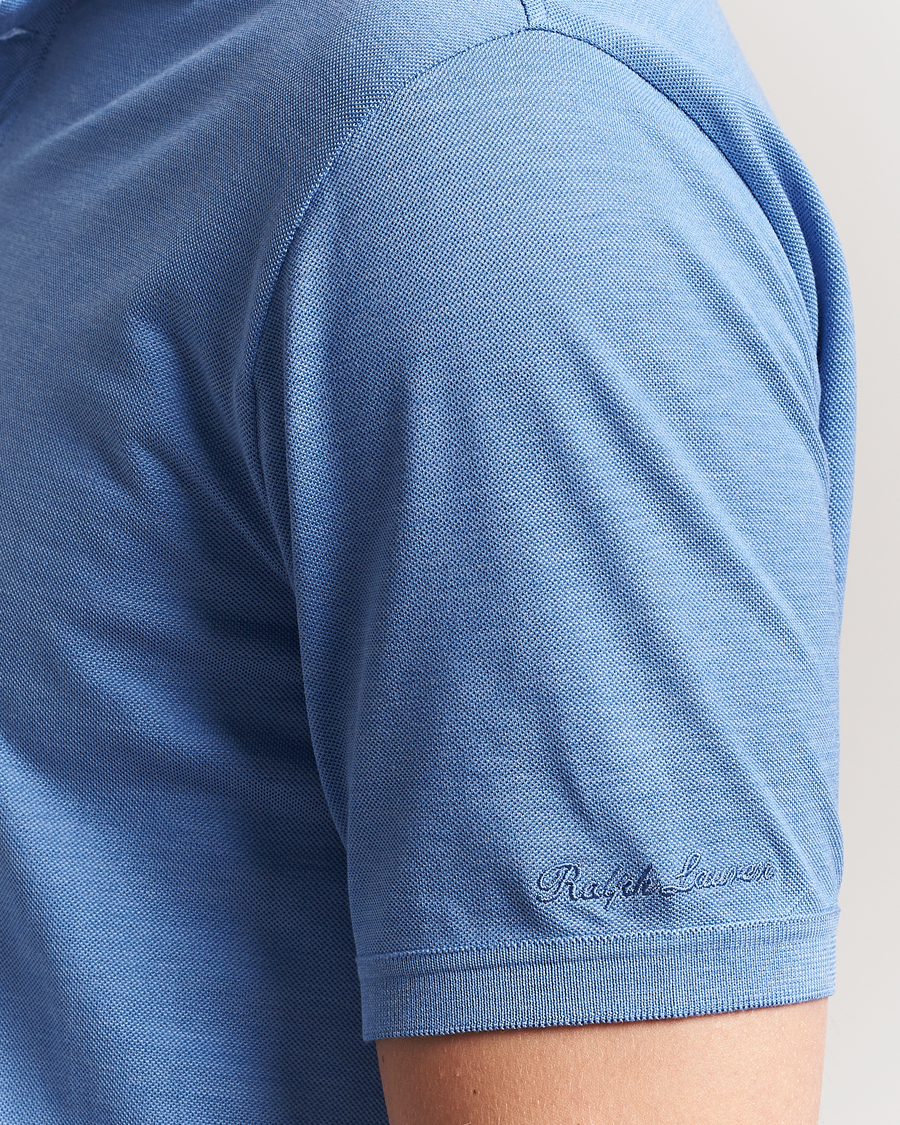 Men | Polo Shirts | Ralph Lauren Purple Label | Cotton/Silk Short Sleeve Polo Cornflower