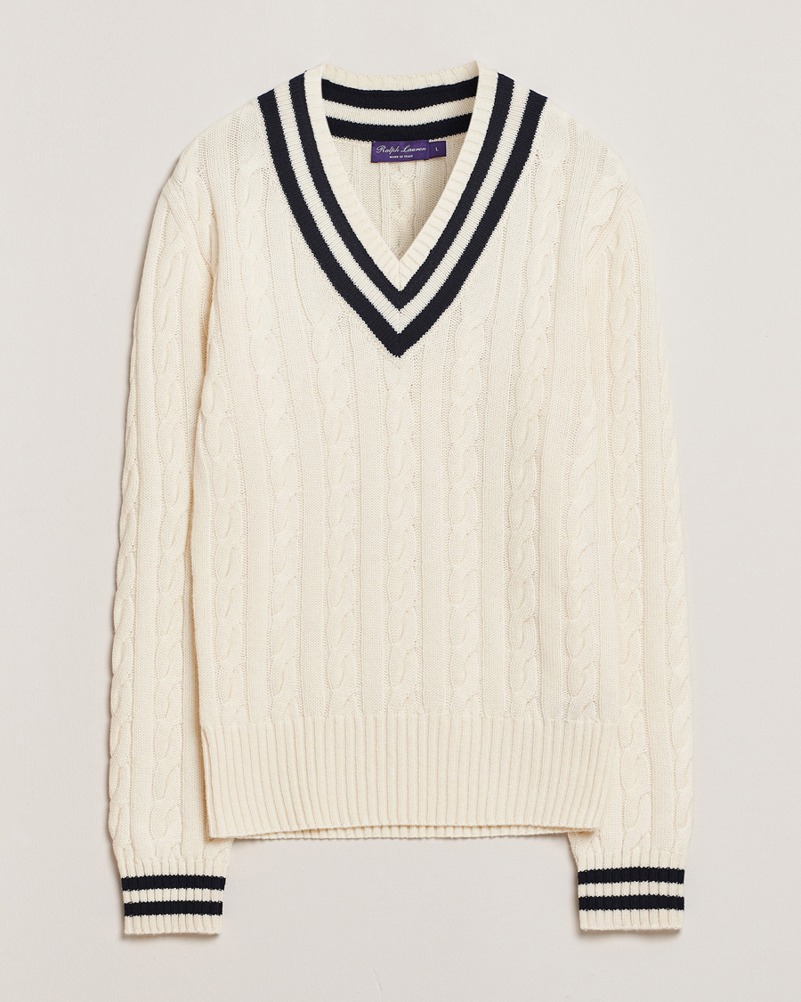 Men | Sweaters & Knitwear | Ralph Lauren Purple Label | Cashmere Crickett Sweater Cream