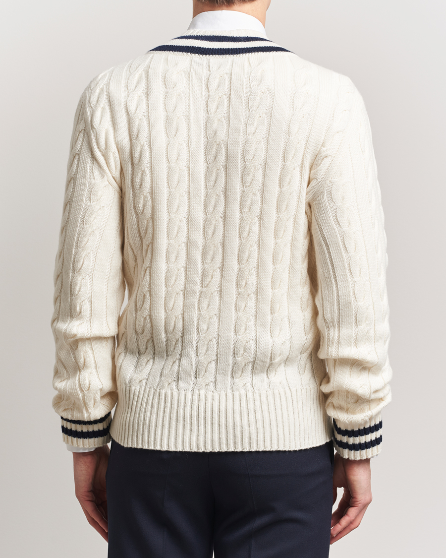 Men | Sweaters & Knitwear | Ralph Lauren Purple Label | Cashmere Crickett Sweater Cream