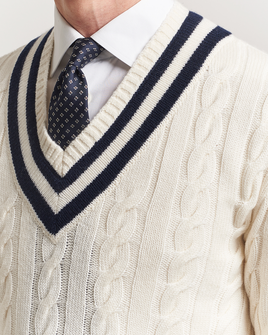 Men | Sweaters & Knitwear | Ralph Lauren Purple Label | Cashmere Crickett Sweater Cream