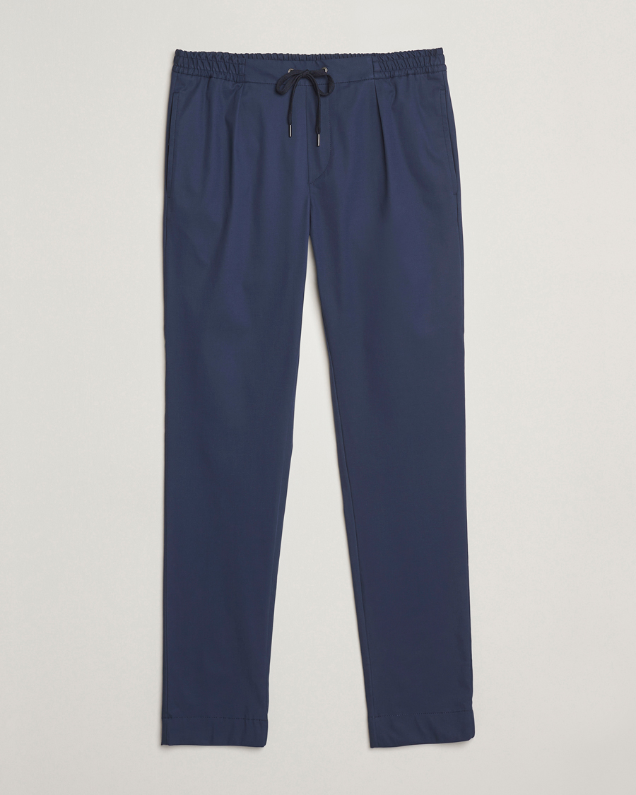 Men | Trousers | Ralph Lauren Purple Label | Soft Cotton Drawstring Pants Navy