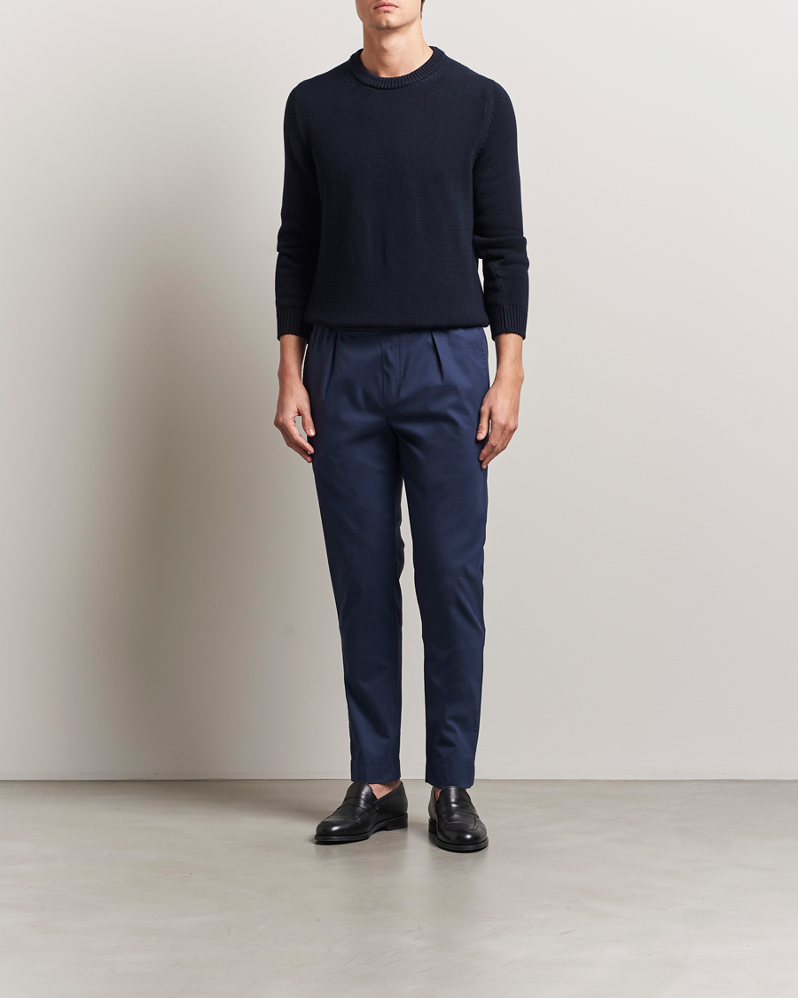 Men | Trousers | Ralph Lauren Purple Label | Soft Cotton Drawstring Pants Navy