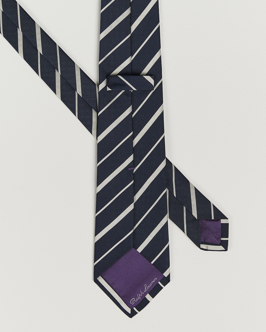 Men | Ralph Lauren Purple Label Repp Stripe Silk Tie Navy | Ralph Lauren Purple Label | Repp Stripe Silk Tie Navy