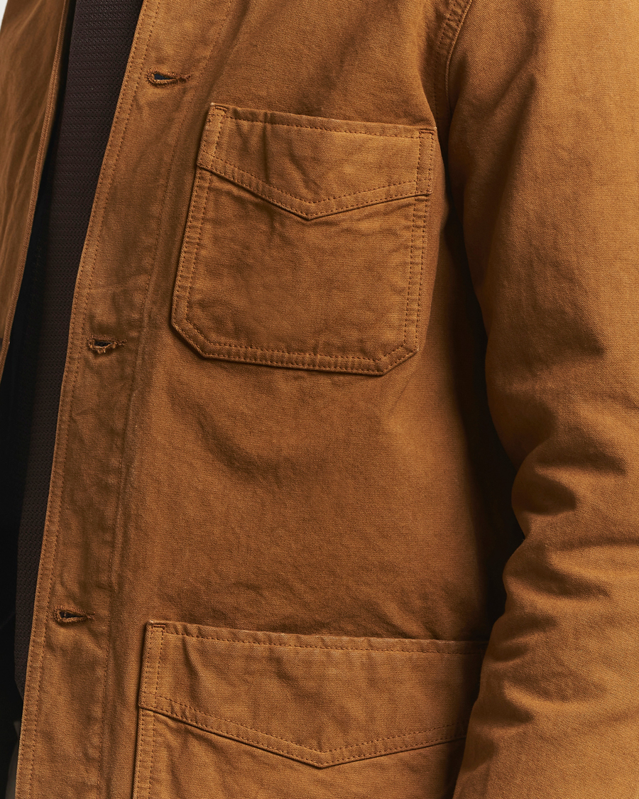 Men | Coats & Jackets | Drake's | Duck Cotton Canvas Chore Jacket Tobacco