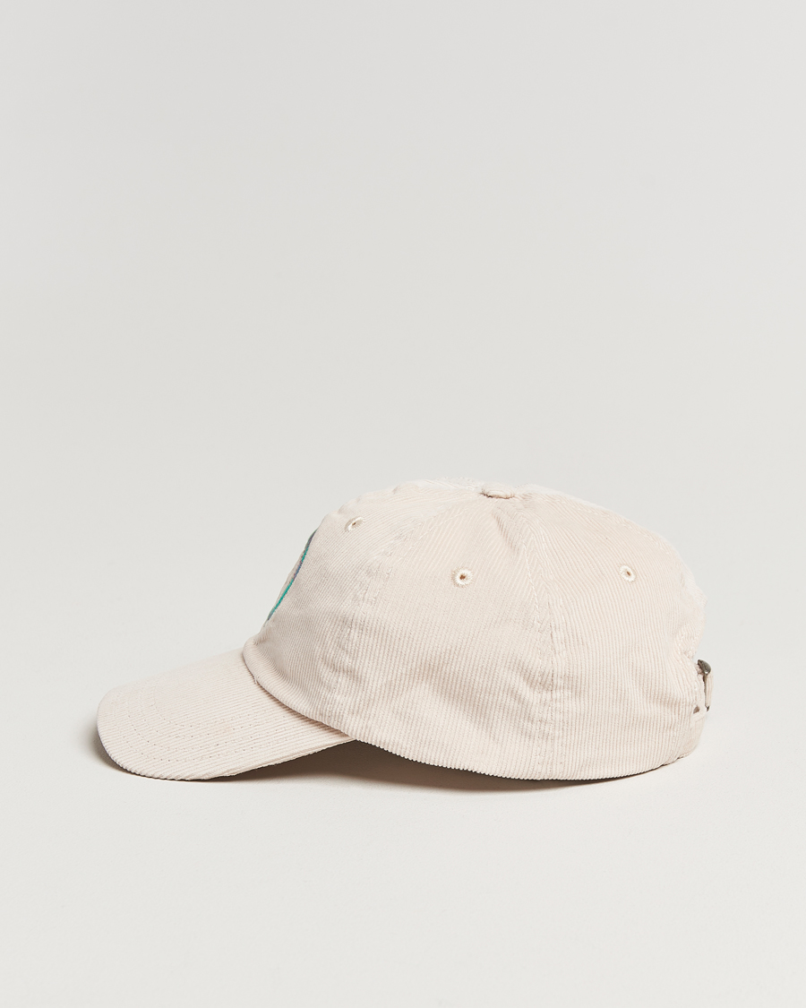 Men | Hats & Caps | Drake's | D Applique Baseball Cap Ecru