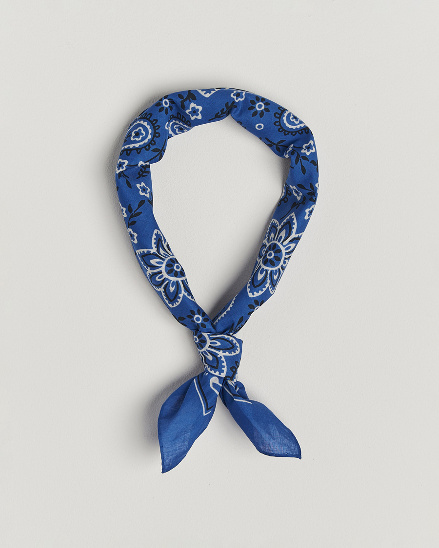 Men | Dress Scarves | Drake's | Classic Paisley Bandana Blue