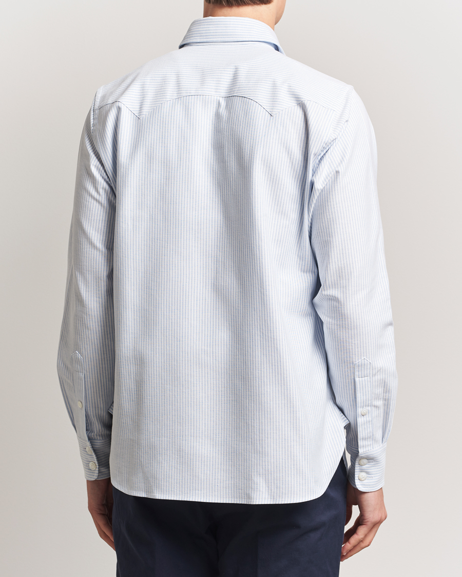 Men | Shirts | Drake's | Oxford Stripe Western Fun Shirt Light Blue