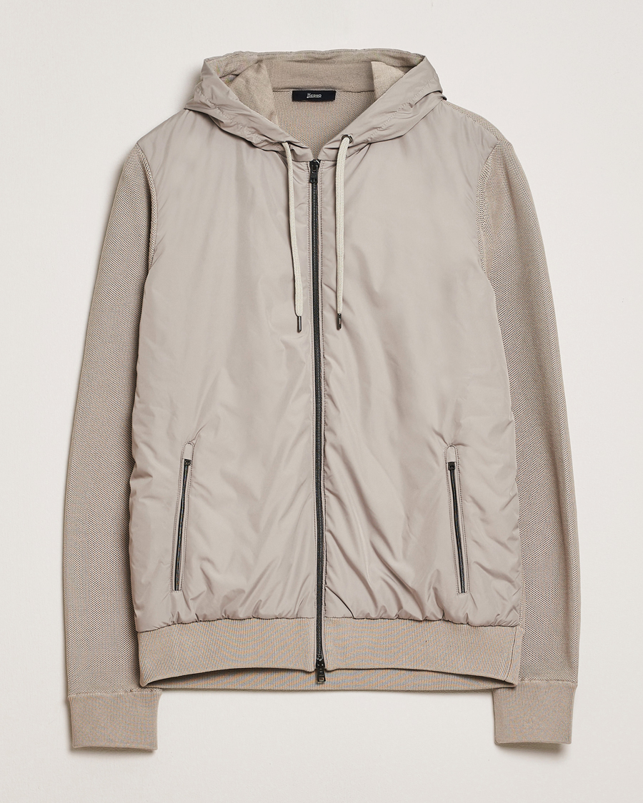 Men | Coats & Jackets | Herno | Hooded Hybrid Jacket Beige