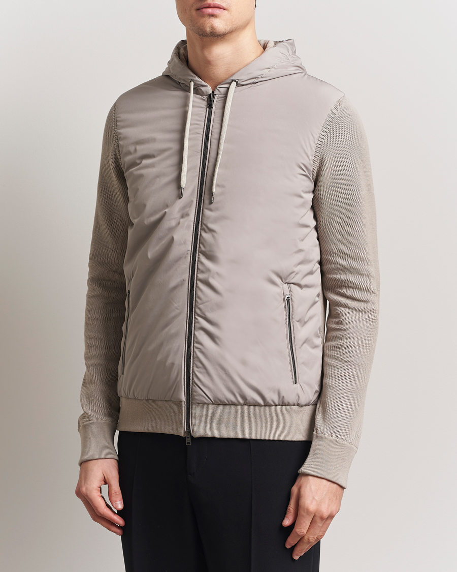 Men | Coats & Jackets | Herno | Hooded Hybrid Jacket Beige