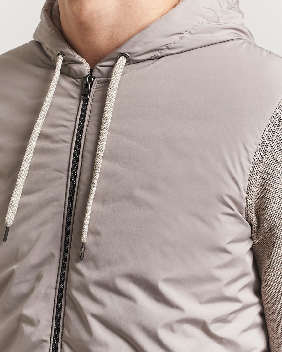 Men | Coats & Jackets | Herno | Hooded Hybrid Jacket Beige