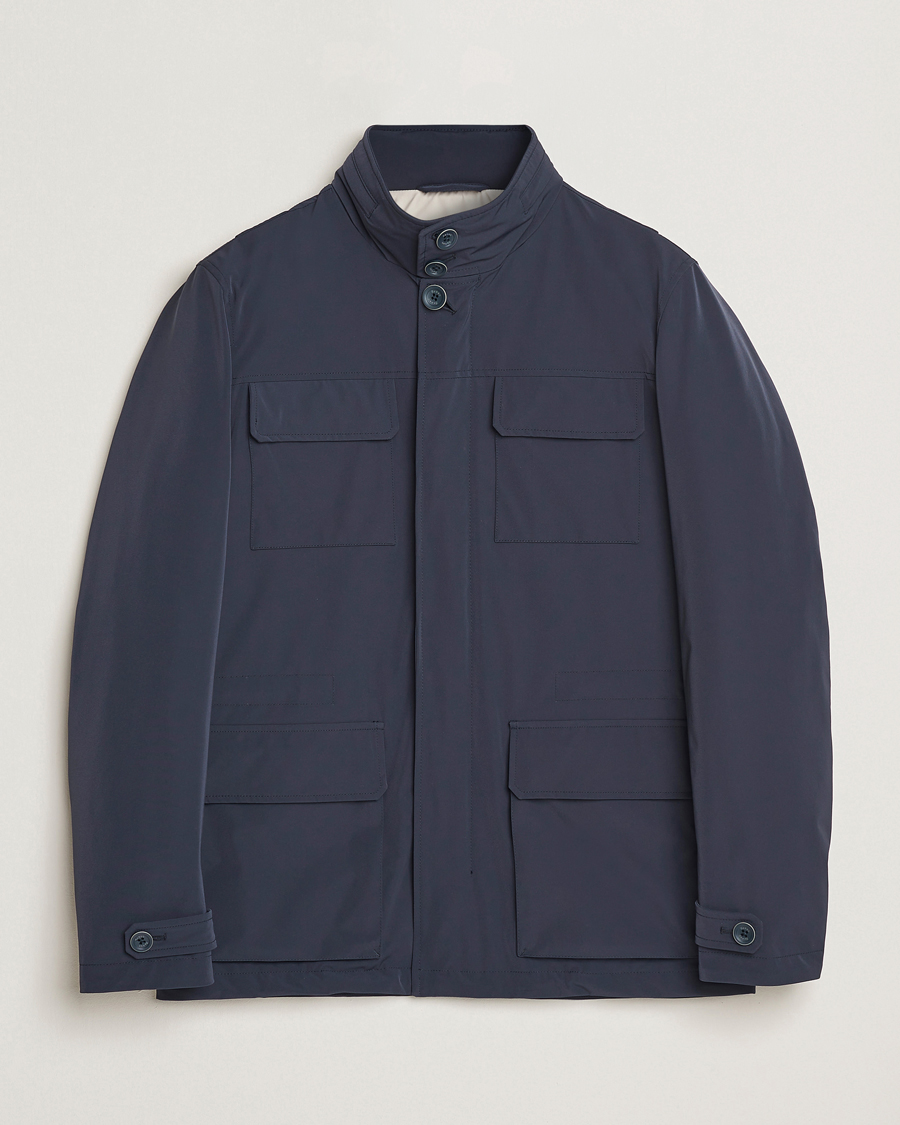 Men | Coats & Jackets | Herno | Soft Nylon Field Jacket Navy