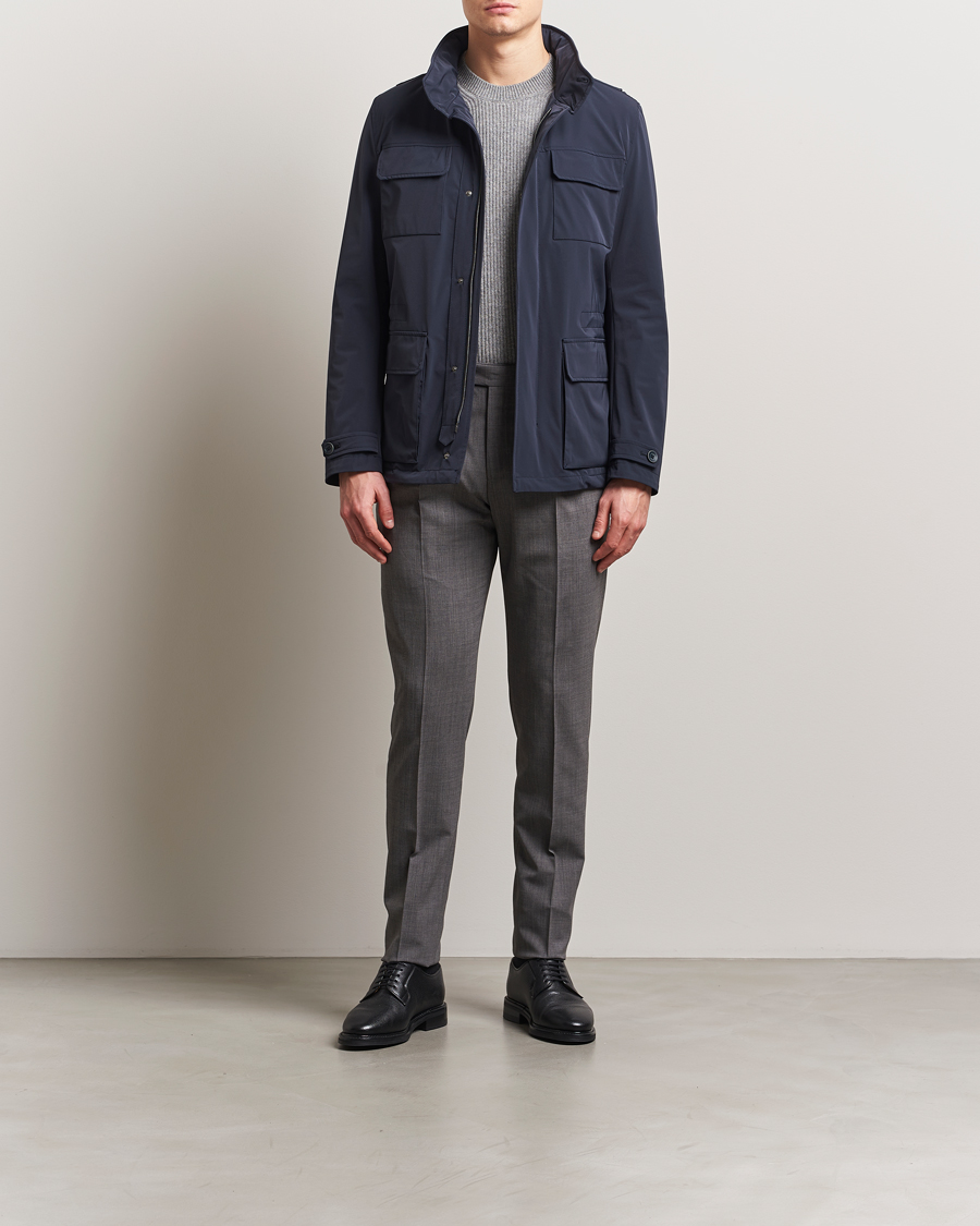 Men | Coats & Jackets | Herno | Soft Nylon Field Jacket Navy