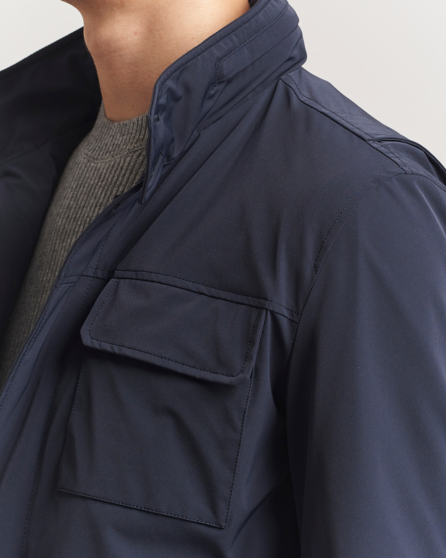 Men | Coats & Jackets | Herno | Soft Nylon Field Jacket Navy