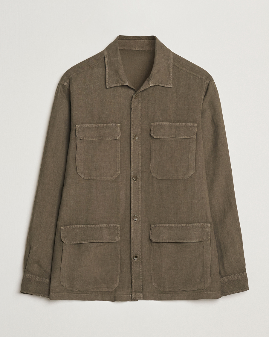 Men | Coats & Jackets | Herno | Linen Safari Jacket Military