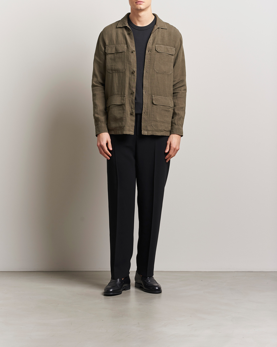 Men | Coats & Jackets | Herno | Linen Safari Jacket Military