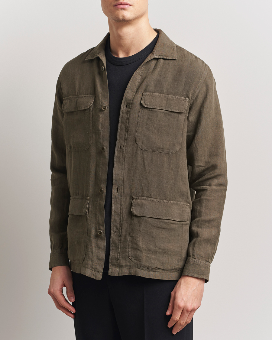 Men | Coats & Jackets | Herno | Linen Safari Jacket Military