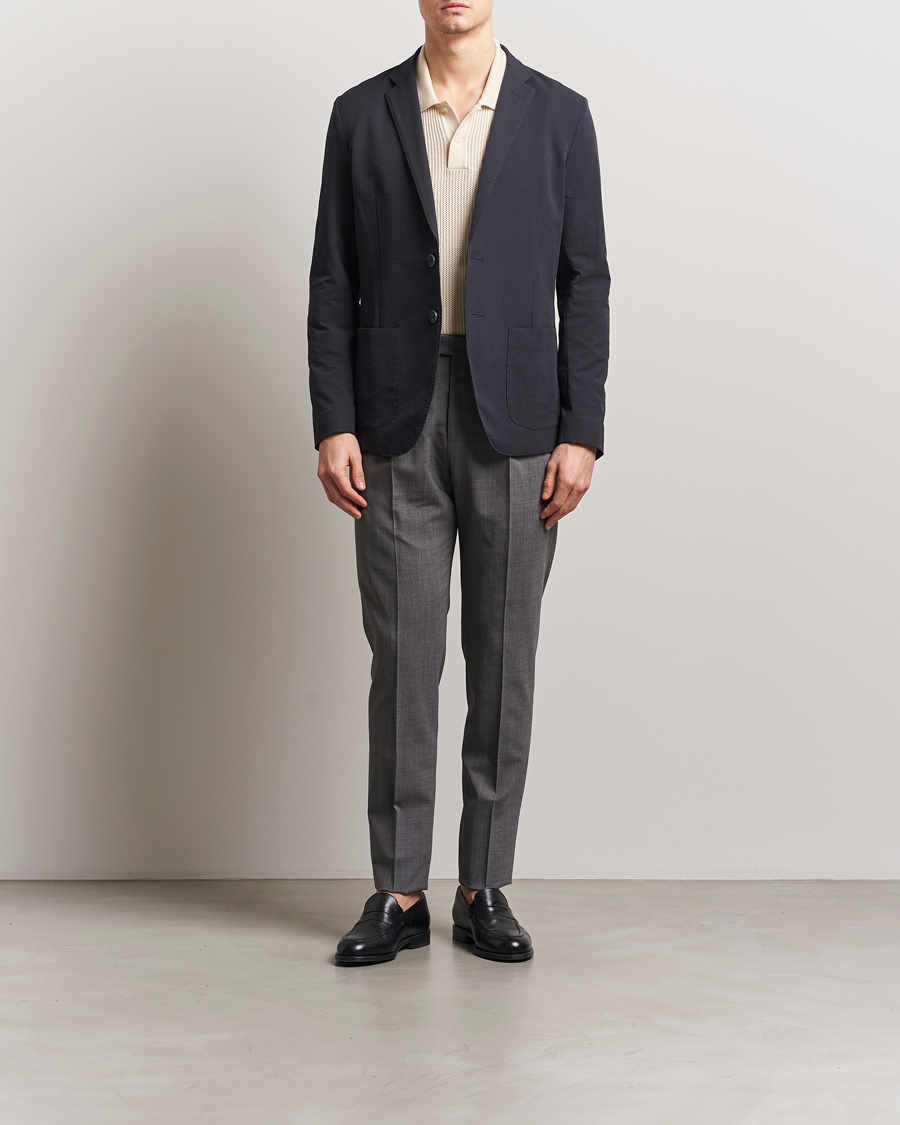 Men | Blazers | Herno | Seersucker Blazer Navy
