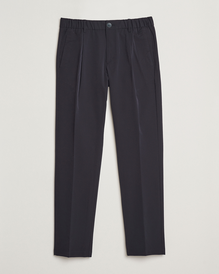 Men | Trousers | Herno | Seersucker Drawstring Pants Navy