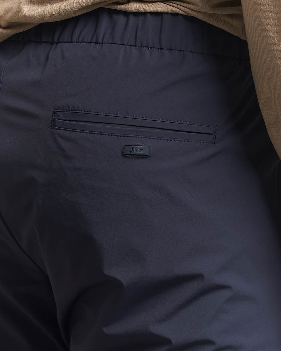 Men | Trousers | Herno | Nylon Drawstring Pants Navy