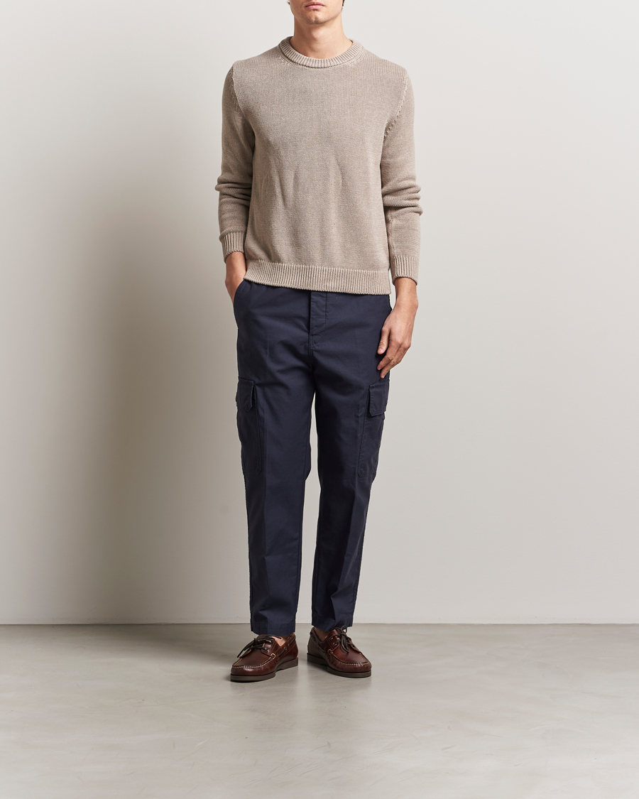 Men | Trousers | Incotex | Regular Fit Cargo Pants Navy