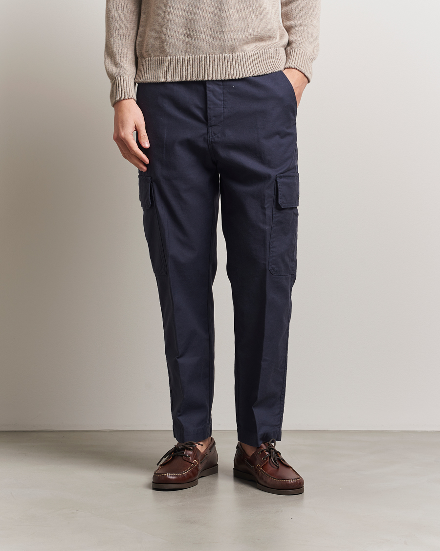 Men | Trousers | Incotex | Regular Fit Cargo Pants Navy