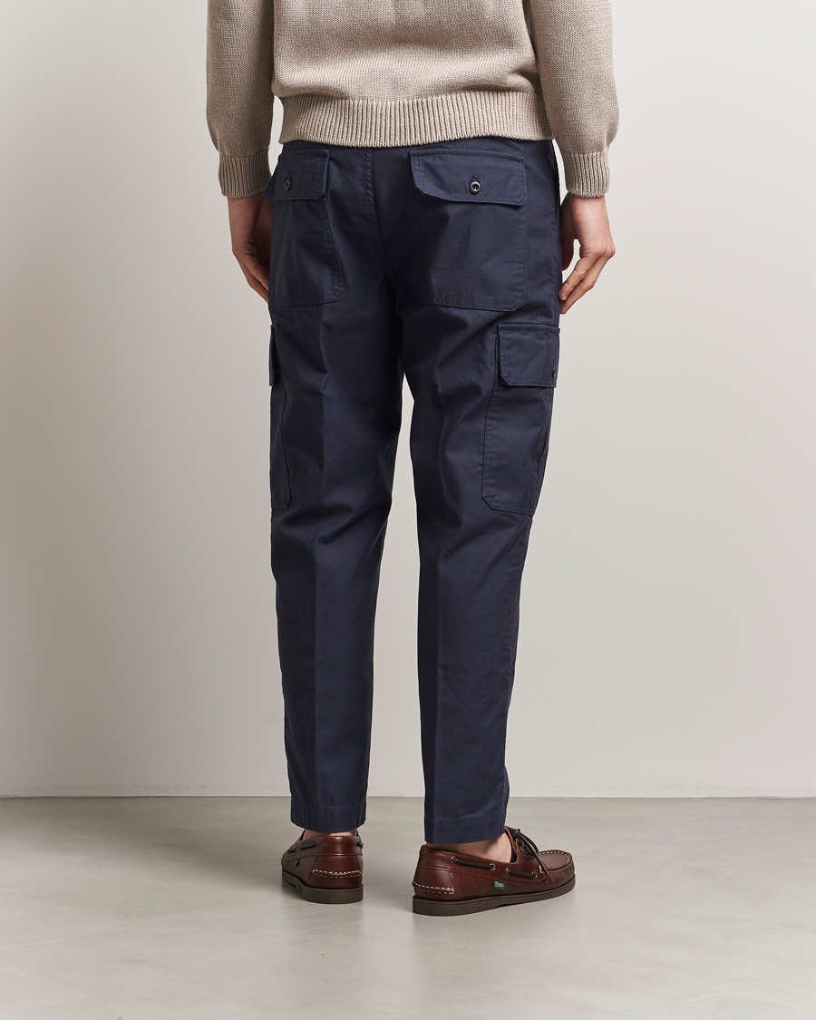Men | Trousers | Incotex | Regular Fit Cargo Pants Navy