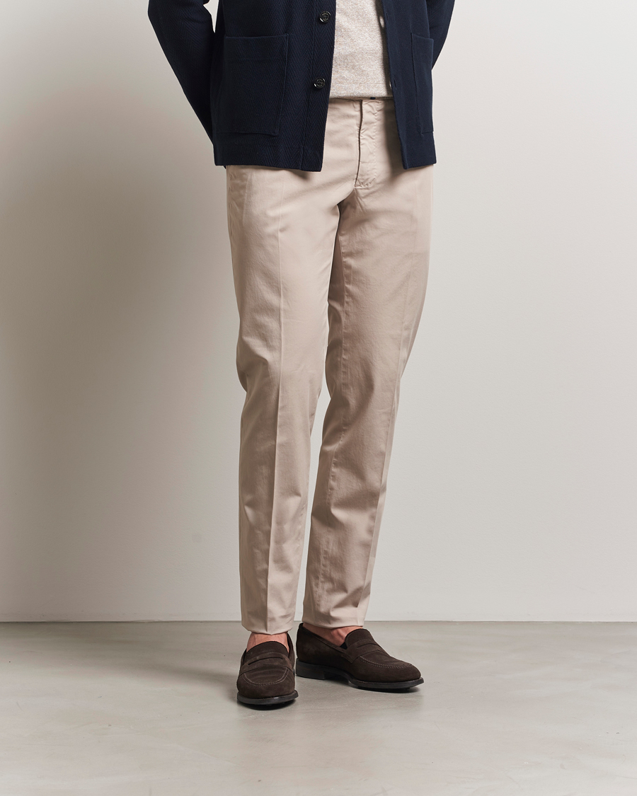 Men | Trousers | Incotex | Slim Fit Comfort Chinos Light Beige