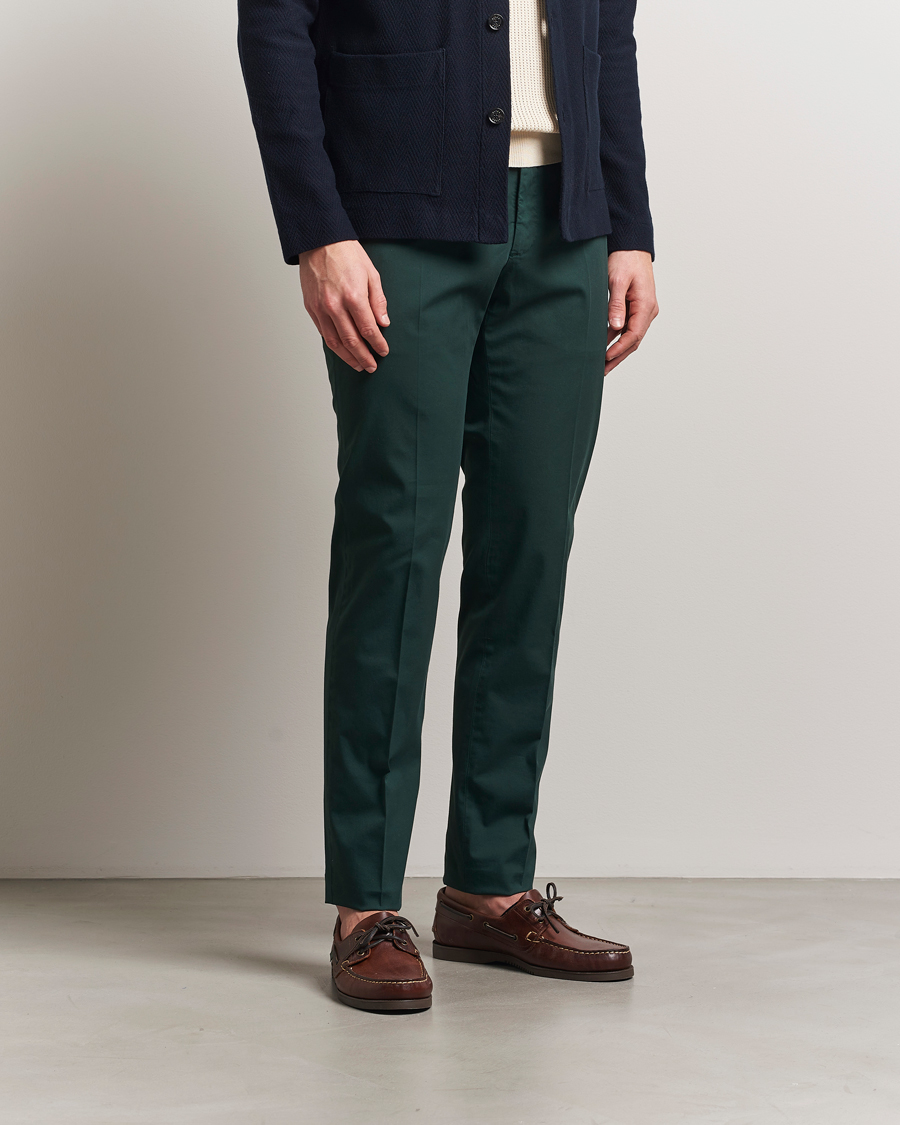 Men | Trousers | Incotex | Slim Fit Comfort Chinos Dark Green