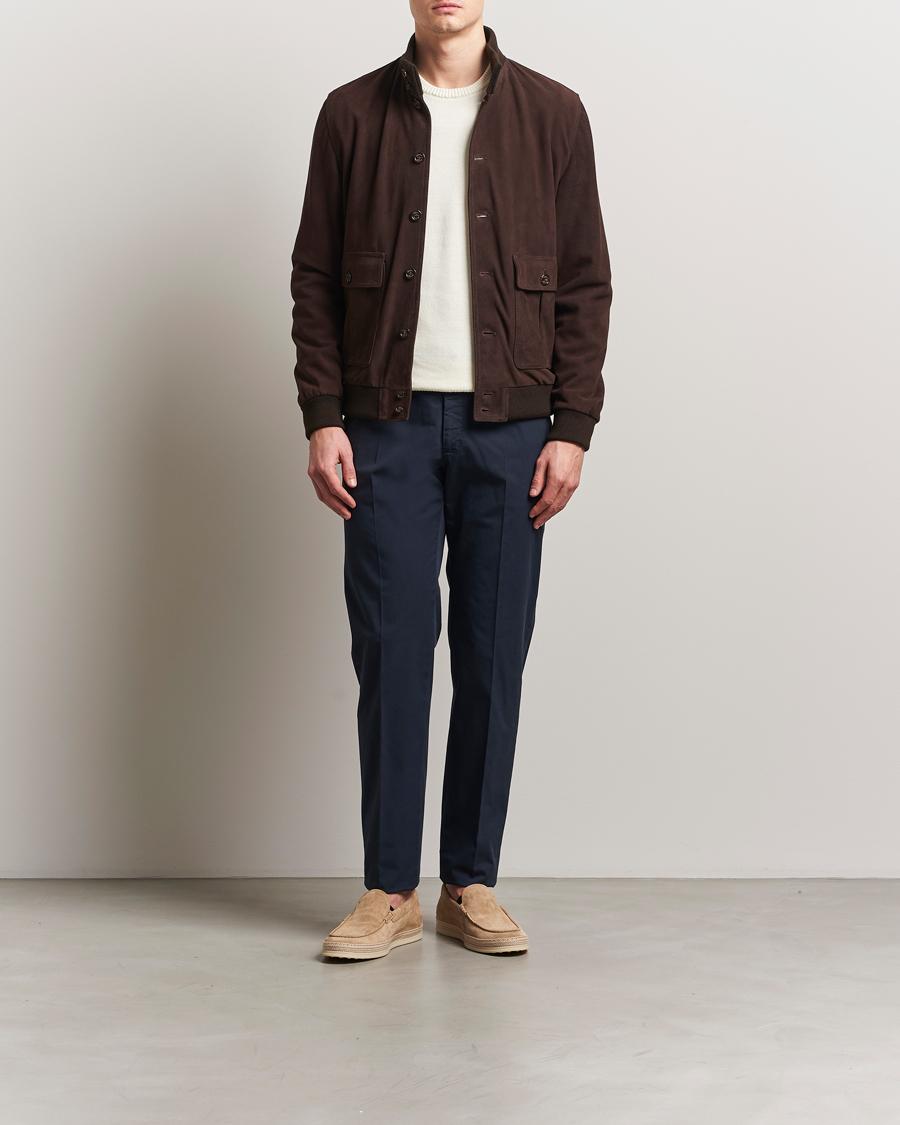 Men | Trousers | Incotex | Regular Fit Comfort Chinos Navy