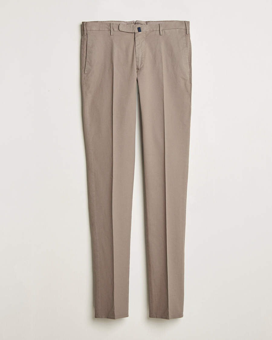 Men | Trousers | Incotex | Slim Fit Micro Structure Cotton Chinos Brown