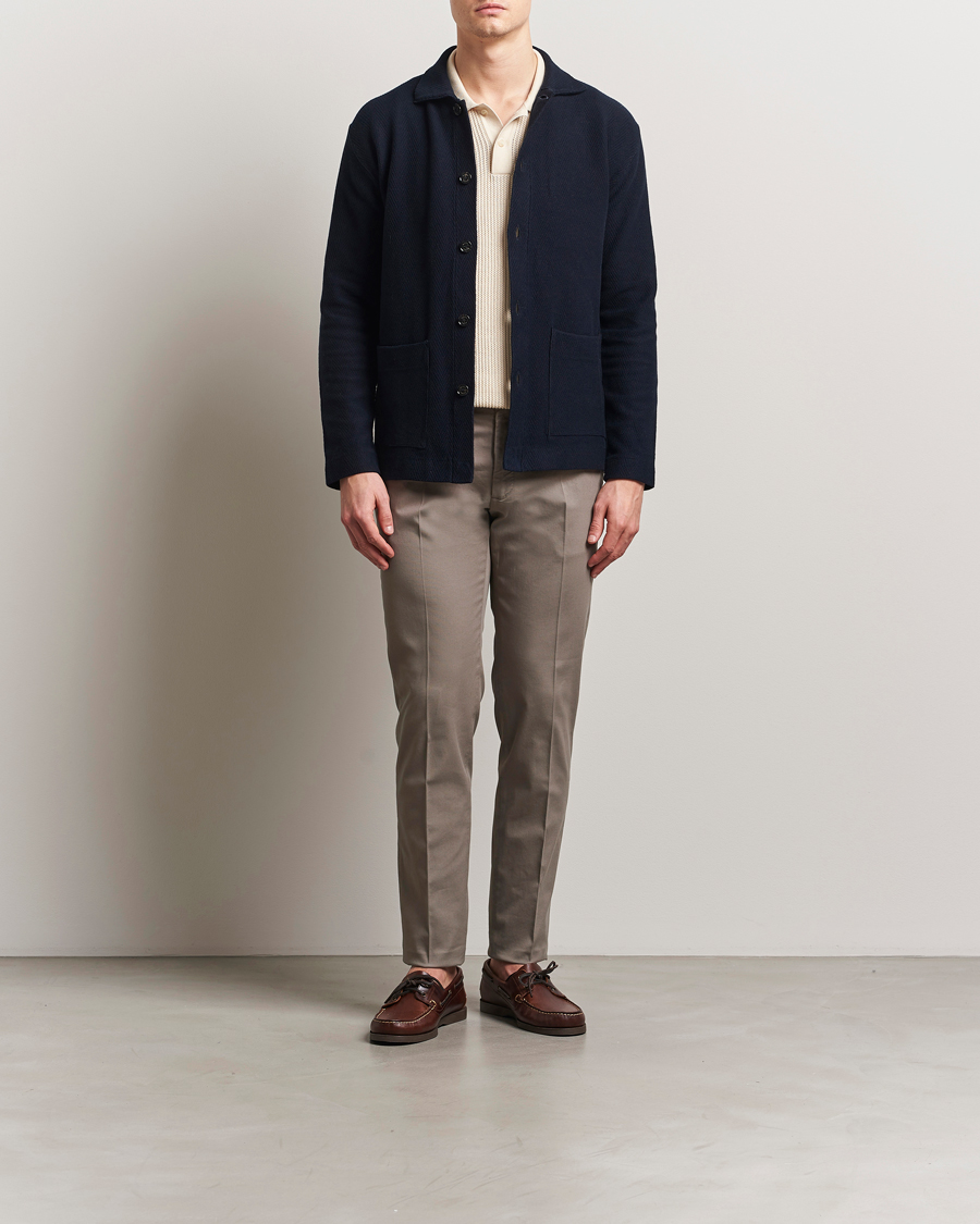Men | Trousers | Incotex | Slim Fit Micro Structure Cotton Chinos Brown