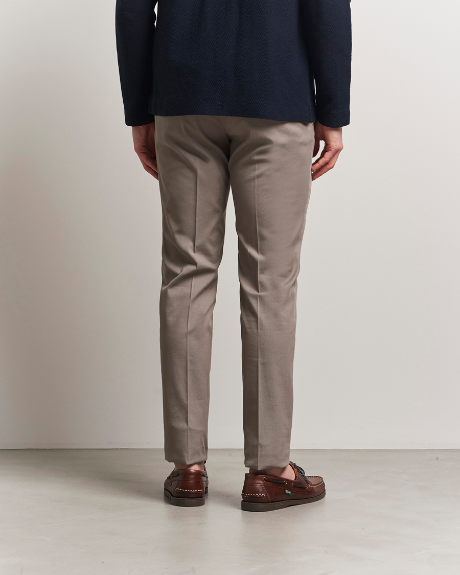 Men | Trousers | Incotex | Slim Fit Micro Structure Cotton Chinos Brown