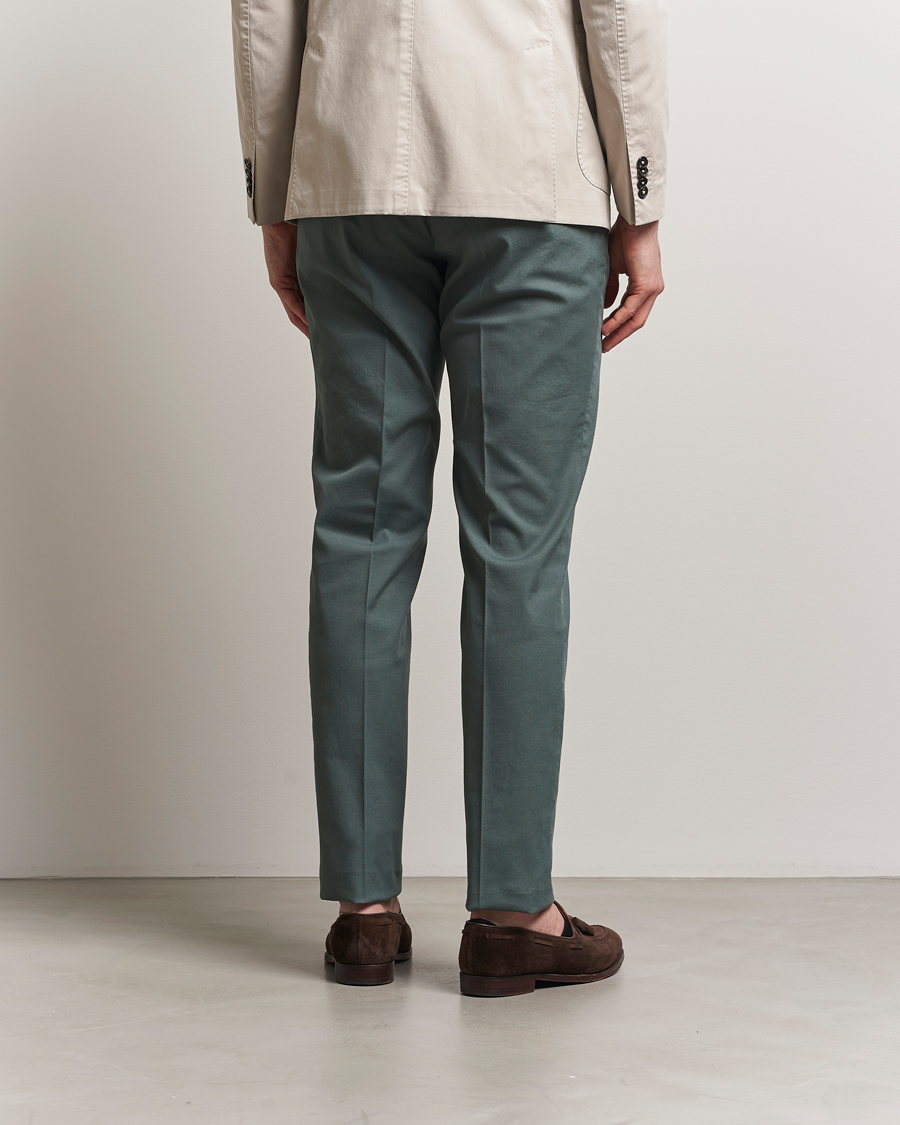 Men | Trousers | Incotex | Slim Fit Micro Structure Cotton Chinos Green