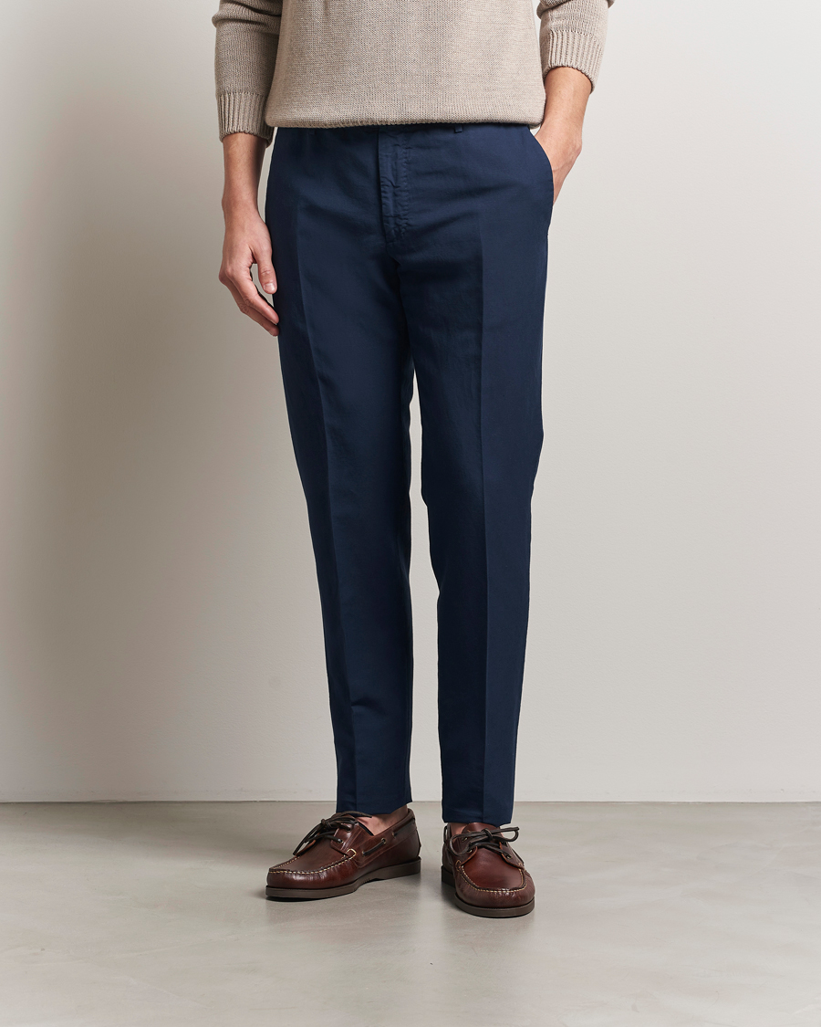 Men | Trousers | Incotex | Slim Fit Chinolino Trousers Navy