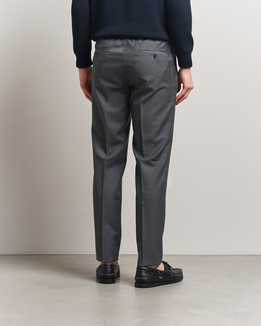 Men | Trousers | Incotex | Drawstring Super 100s Wool Pants Medium Grey