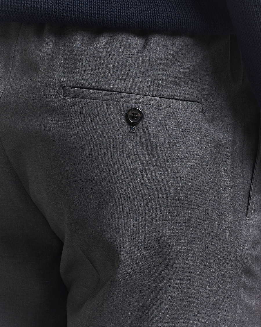 Men | Trousers | Incotex | Drawstring Super 100s Wool Pants Medium Grey