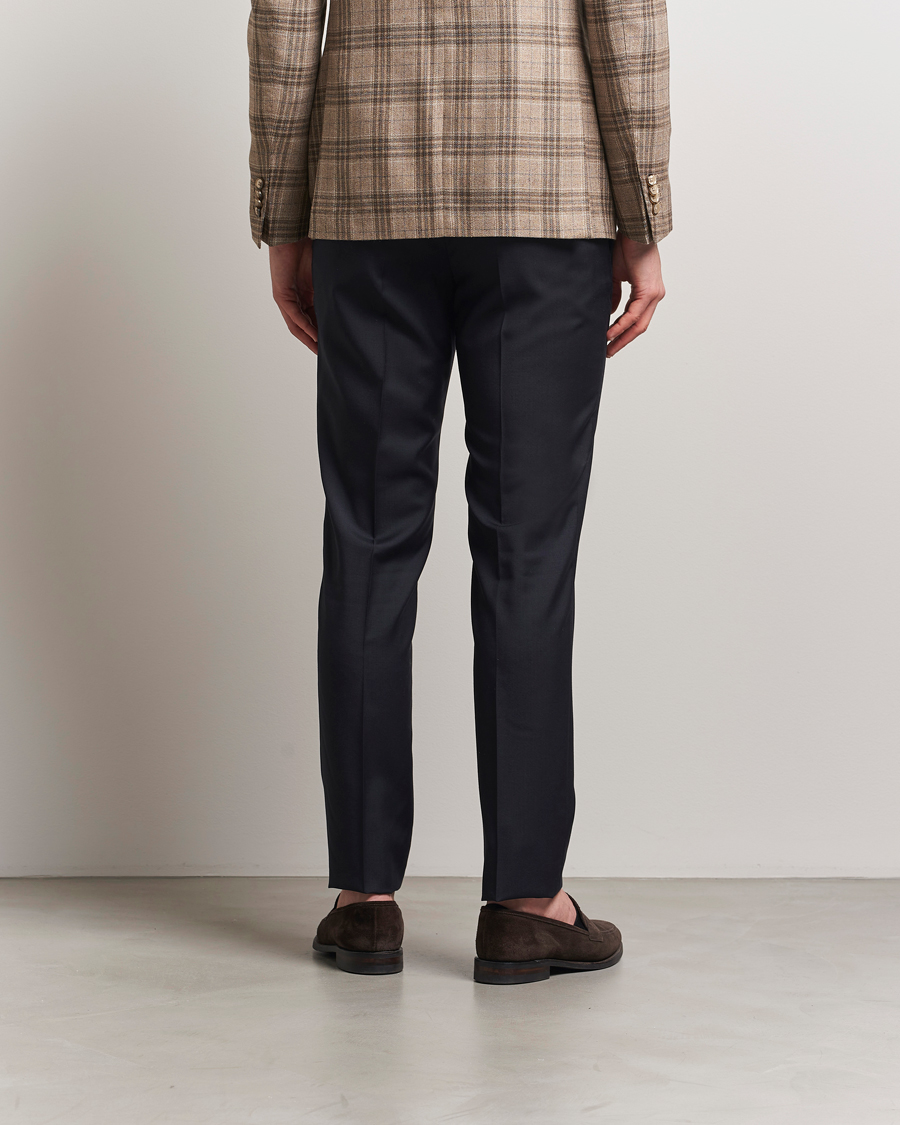 Men | Trousers | Incotex | Slim Fit Super 100s Wool Trousers Navy